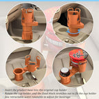 2 in 1 Car Cup Holder Expander, Multifunctional 360° Rotating Vehicle Cup Holder Adapter with Adjustable Base, Auto Interior Drinks Bottles Expander, Universal for Sedan RV Truck - Image 5