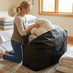 Extra-large Tarp Storage Bag (Black, 31Gal/120L) | Double Zipper, Moisture Resistant and Dustproof, Lightweight Foldable for Moving, Travel, Camping, and Seasonal Organization - Image 3