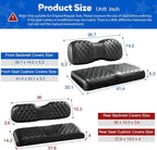 NOKINS Golf Cart Seat Covers 4 Piece Fits Yamaha Drive G29 /Drive2 | Front and Rear Seat Vinyl Covers, Golf Cart Accessories, No Staples(Black&Black Stitch) - Image 5
