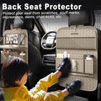 XDV Car Seat Organizers,Multi-functional Back Seat Protectors, Storage Pouches, and Tray Holders (for Cars, Kids, Seat Back and Rear Seats) (Woven Beige, 2 Pcs) - Image 3