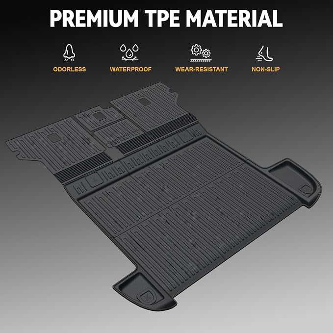 Cargo Mat for 2013-2024 Toyota 4Runner Accessories | w/o Sliding Cargo Tray, Full-Coverage Cargo & Backrest Protection, Odorless TPE, All-Weather Protection, 3D Custom Fit - Image 4