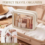 Hsei 20 Pcs Clear Makeup Bags Diaper Bag Organizer Travel Toiletry Bags with Zipper Clear Cosmetic Organizer Car Storage Pouch Bridesmaid Gift for Women Beach Vacation (Beige) - Image 5