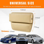 Ziciner Car Seat Gap Organizer, Premium Leather Auto Seat Storage Box, Vehicle Adjustable Front Seat Gap Filler, Car Seat Side Pocket Organizer for Phones, Glasses, Keys, Money, Cards (Beige) - Image 2