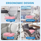 Seat Cushion, Memory Foam Office Chair Cushion - Pink, XX-Large | for Car Seat, Airplane, Desk Chair - Sciatica & Hip & Coccyx Pain Relief Cushion for Long Sitting Office Workers, Car Drivers - Image 5