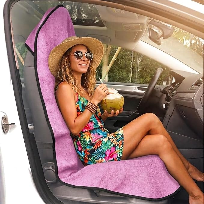 Car Seat Cover Protector Front Seats,for Gym Workout,Running,Swimming,Beach and Hiking,Waterproof Sweat Towel Bucket Seat Covers for Cars SUV Trucks (Pink, 1Pcs) - Image 2