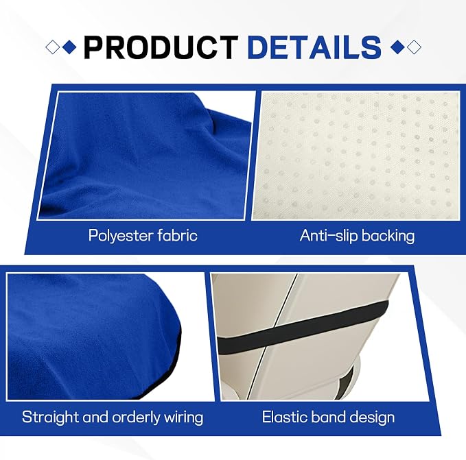 Waterproof Car Towel Seat Cover, Sweating Non Slip Car Seat Cover Protector for Gym Workout, Running, Swimming, Beach and Hiking, Machine Washable, Universal Fit for Front Seats (Dark Blue) - Image 3