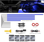 RGB Acrylic Interior Car LED Strip Light with Wireless APP, Car Accessories 6 in 1 with 175 inches 593 LEDs Fiber Optic Ambient Lighting Kits, Dynamic Music Sync Neon LED Strip Light for Car - Image 2
