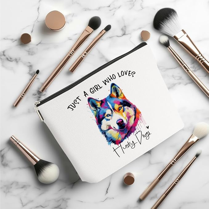 Husky Gifts Makeup Bag Husky Lovers Cosmetic Bag Travel Organizer Bags | Makeup Pouch, Christmas Birthday Friendship Animal Lovers Gifts for Women Girls Sisters - Image 3