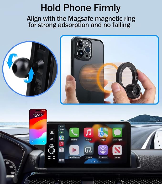 Car Phone Mount for 2023-2025 2026 Honda HR-V / 2023-2025 2026 Honda CR-V, Fits 7/9-Inch Touchscreen Only, for MagSafe Magnetic Car Phone Holder, Honda HR-V/CR-V Accessories - Image 5