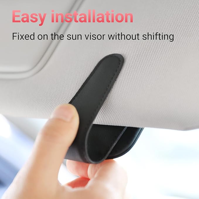 KanSmart Sunglass Holder for Car Sun Visor Magnetic Sunglasses Clip -2 Pack | sun visor organizer, ticket card clip, universal auto interior accessories, one-handed magnetic, anti-scratch,eyeglass holder - Image 4