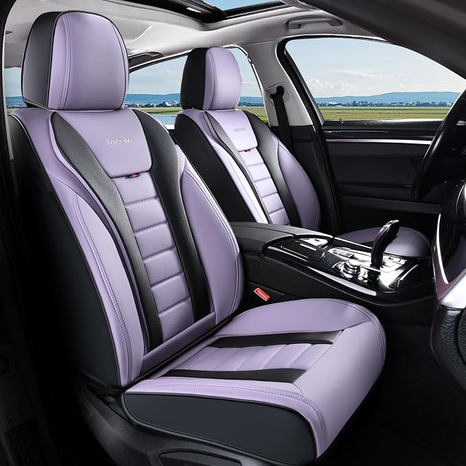 Coverado Car Seat Covers, Front Covers for Cars, Car Seat Cover Front Seats, Automotive Seat Cover, Waterproof, Leather Car Seat Cushion, Universal Interior Covers Seat Protectors for Most Cars by COVERADOAUTO