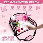Kids Travel Tray for Car Seat, Toddler Car Seat Activity Tray, Kids Carseat Lap Table, Road Trip Essentials for Airplane, Lap Desk for Kid Roadtrip Activities, Butterfly - Image 7