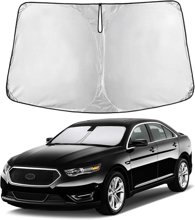 EcoNour Windshield Sunshade Compatible for Ford Taurus 2013-2017 2018 2019 | Sun Visor for Front Windshield & Window Sun Shade Cover, UV Heat Blocker & Protector, Car Accessories by EcoNour