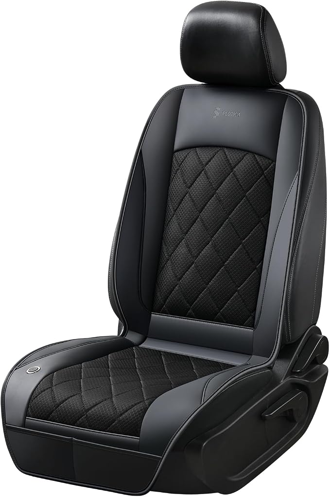 [2026 Upgrade] Cooling Car Seat Cover Ventilated Seat Cushion Summer Driving 12V-24V Ventilated Car Seat Cushion with 2 Powerful Turbo Fans with 3-Speed Adjustable Universal Fit Most Car-Slight Black by FLORICH