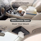 Car Tissue Holder for Visor, Won’t Block Vanity Mirror | Sits Flush on Most Visors,No Clips, No Visor Marks,Smooth One-Hand Tissue Access,Choose Your Own Tissuesps - Image 3