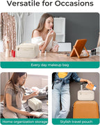 BAGSMART Travel Makeup Bag Large Capacity Cosmetic Bag, Wide-open Portable Make Up Bag Organizer for Women for Travel Essentials Travel-Size Toiletries Accessories Bottles, Brushes (Warm Gray) - Image 7