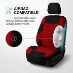 FH Group Car Seat Covers Full Set Premium Cloth - Universal Fit,Automotive Seat Cover,Low Back Front Seat Covers,Airbag Compatible,Split Bench Rear Seat,Washable Seat Cover for SUV,Sedan Red - Image 4