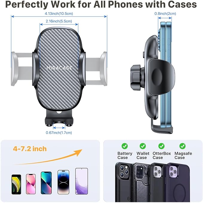 miracase [Latest Upgraded Universal Cup Phone Holder for Car, [Rotatable & Adjustable] Long Neck Car Cup Holder Phone Mount Compatible with iPhone, Samsung, Google & More Smartphones - Image 4