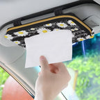 Biyejit Car Tissue Holder, Music Daisy Car Decorative Hanging Napkin Case, PU Leather Tissue Box for Car Sun Visor, Backseat - Image 3
