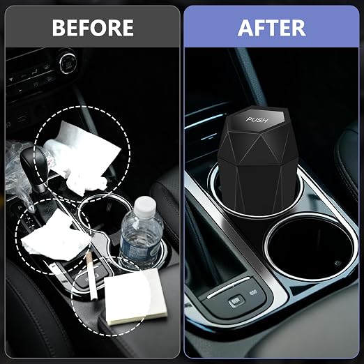 Car Trash Can with Lid, Leakproof, 15 Trash Bags, Black, 1 Pack | Small Garbage Can for Car, Car Accessories for Interior, Multipurpose Organizers and Storage Solutions for Home, Office - Image 6