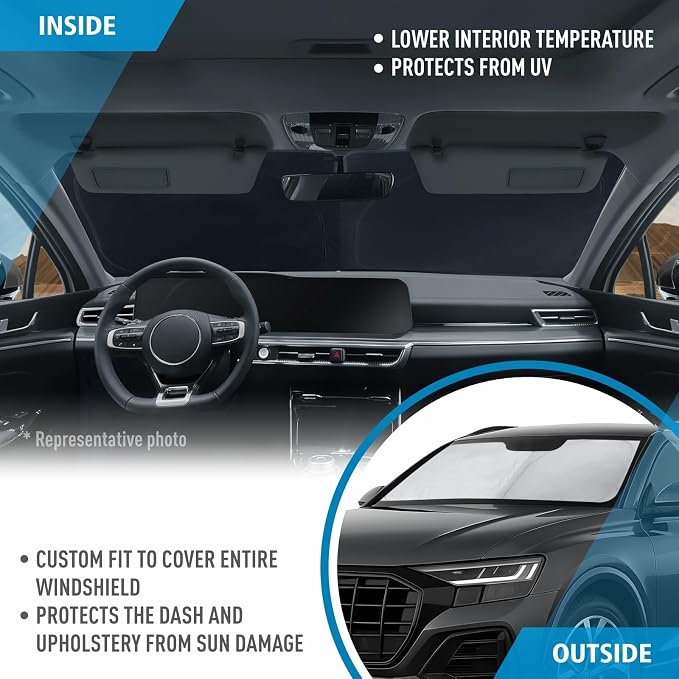 CLIM ART Windshield Sun Shade for Audi Q8 2019-2026, Custom-Fit Foldable Car Sunshade, Vehicle Sun Protector, Front Auto Windshield Cover, Car Accessories - WS3047 - Image 5