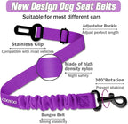 COOYOO Dog Seat Belt,3 Piece Set Retractable Dog Car Harness Adjustable for Vehicle Nylon Pet Safety Heavy Duty & Elastic - Image 3