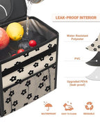 Capolo Car Trash Can with Lid, Leakproof Car Garbage Can Car Trash Bag | Waterproof, Trash Can for Car, 3 Mesh Pockets, Mini Hanging Vehicle Car Trash Bin, for Back/Front Seat (Black Flower,2.5 Gal) - Image 4