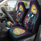 GENANY Spooky Skeleton Couple Car Seat Covers, 2-Piece Front Seat Set | 2-piece polyester front seat cover set, each 49.5 x 19.6 inches, with adjustable straps and hooks - Image 3