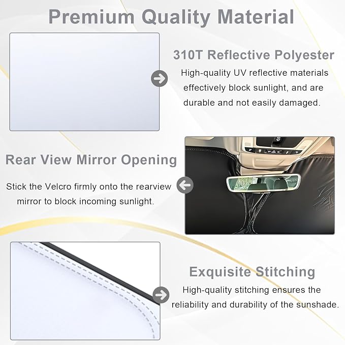 Car Windshield Sun Shade for Honda CR-V 2017-2022, Premium 310T Reflective Polyester UV Blocker, Lightweight Foldable Sun Visor with Storage Pouch - Image 6