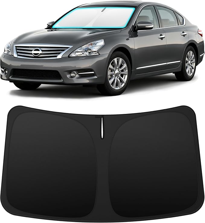 INSAUTO Custom Fit Windshield Sun Shade for Nissan Altima 2007-2012 | Foldable Front Window Sunshade Car Accessories, UV & Heat Reflector, Keeps Interior Cool, Includes Storage Bag by INSAUTO