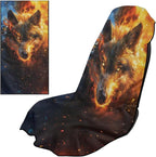 Horeset Wolf Flame Car Seat Towel Cover Soft Car Seat Protection Front Seats Automotive Protector Sports Car Towel Mat for SUV Trucks Cars Sedan Van by Horeset
