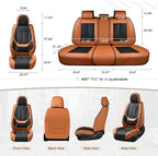 Coverado Car Seat Covers, Seat Covers for Cars, Waterproof Leather Auto Seat Protectors, Leather Car Seat Cushion, Car Interiors Accessories Universal Fit for Most Cars - Image 6