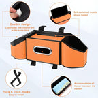 7-In-1 Car Seat Back Organizer with Cup Holders, Tissue Box, Garbage Can&Hooks, Multifunctional Headrest Storage Organizer, Headrest Cup Holder for Backseat, Car Accessories for Trips, Travels(Orange) - Image 3