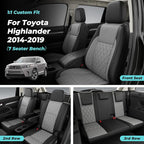 Custom Seat Covers for Toyota Highlander 2014-2019 7 Seats | black grey, faux leather, 2nd row captain chairs, waterproof, breathable, airbag compatible, stain resistant - Image 6