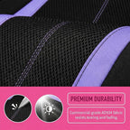 Car Seat Covers, Breathable Split Anti-Slip Vehicle Front Seat Protector with Removable Headrest Guard, Automotive Interior Chair Protective Covers, Universal for SUV Automobile Truck (Purple) - Image 4