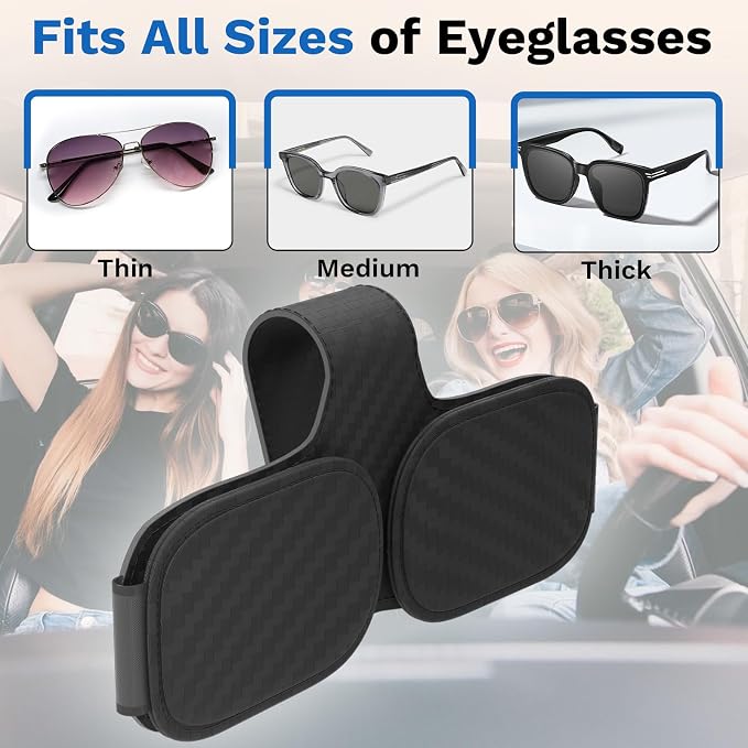 BFXM Sunglass Holder for Car, Double Clip Magnetic Leather | Sunglasses Holder Eyeglass Hanger Clip for Car Visor, Cars Sun Visor Ticket Card Clip - Image 5
