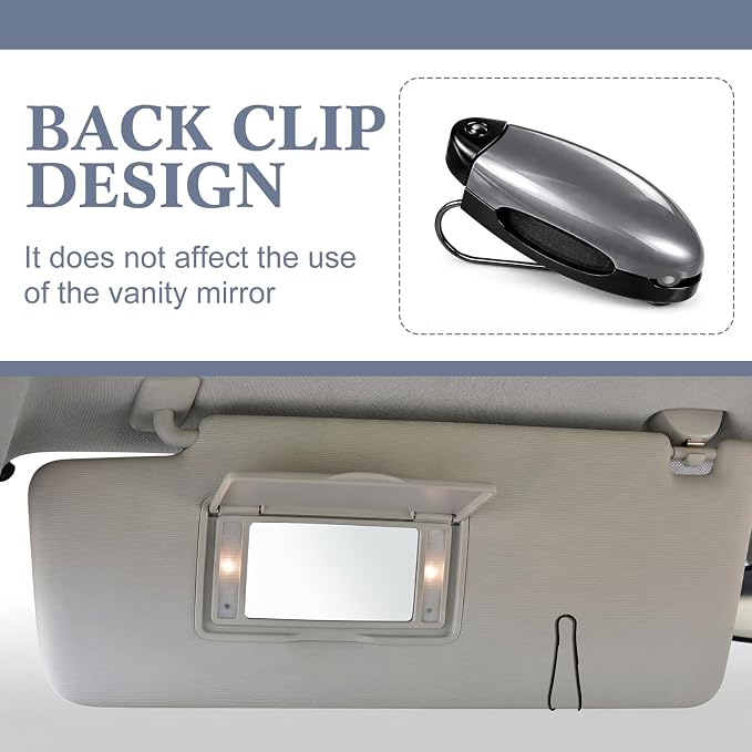 Frienda 20 Pcs Sunglasses Holder for Car Sun Visor Clip,Gray | Visor Clips for Eyeglasses, Securely Holds Glasses, Ticket Card Holder, Metal Shell Spring Clip, For Women Men Drivers - Image 5