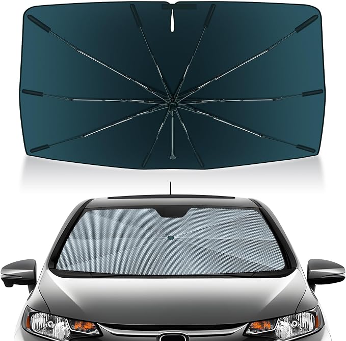 Autorder Windshield Sun Shade Umbrella for 2015-2020 Honda Fit Accessories,Upgraded Ice Crystal Material,Easy Setup Umbrella Sunshade for Car Windshield,100% Sun Blocking by Autorder