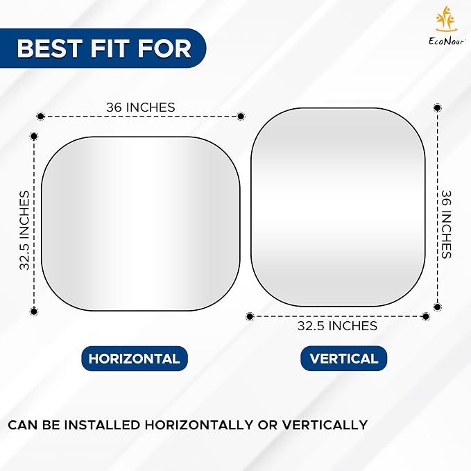 EcoNour 2-Piece Foldable Truck Window Sun Shade, UV & Heat Protection - Image 4