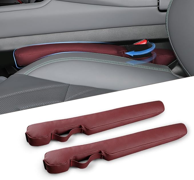 Leather Car Seat Gap Filler Universal for Car Truck SUV to Block The Gap Between Seat and Console Stop Things from Dropping 2 Sets Red, SGF02R by Homaupt