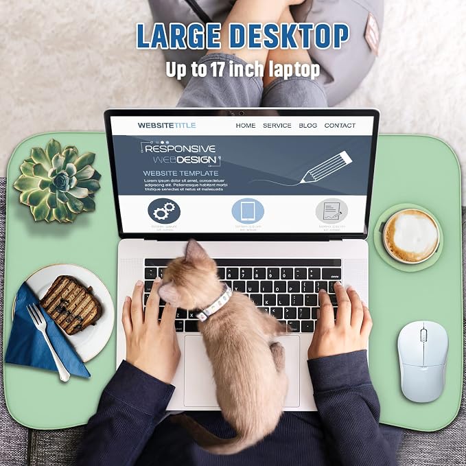 Fayquaze Portable Foldable Laptop Bed Desk with Storage Drawer and Cup Holder - Lap Desk Laptop Stand Tray Table for Eating, Reading and Working - Image 6