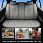 Seat Covers Fit for GMC Sierra 1500/2500/3500 HD 2007-2025,Premium Leather, Waterproof, All-Weather, Airbag Compatible, Breathable, Seat Protectors, Full Set,Gray - Image 3