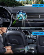 USB Fan for Car AC Air Vent to Boost Cooling Air Circulation | Colorful Light Car AC Fan for SUV Van RV Pickup Truck, Powerful 3 Speed, Quiet Brushless Motor, 360 Rotating Car Clip on Fan - Image 4