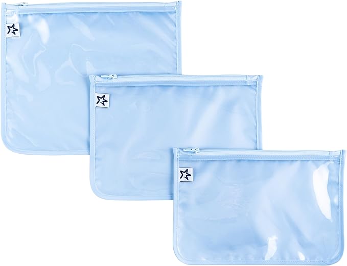 Tiny Twinkle Diaper Bag Organizing Pouches|3 Pack Mess-Proof Clear Front Travel Organizer Bags&TSA Approved Toiletry Bag Set for Baby and Mom Essentials by TinyTwinkle