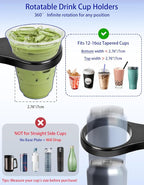 Car Cup Holder Tray - 4 in 1 Adjustable Car Cup Holder Expander with Food Tray Table and Phone Mount 360° Swivel for All Purpose, Automotive Essentials for Driver and Front Passenger - Image 3