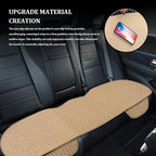 Linen Car Back Seat Cover, Car Seat Bottom Covers Protectors, Anti-Slip Automotive Long Rear Seat Protectors with Storage Pocket, Seats Back Protector for Most Vehicles (Rear Seat/Beige) - Image 3