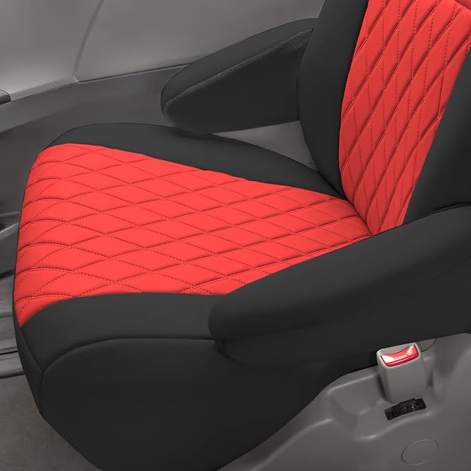 FH Group Custom Fit Car Seat Covers Specifically Made for 2011-2020 Toyota Sienna 7 Seater with Ultraflex Neoprene Water Resistant Automotive Seat Covers - 2nd Row Red - Image 6