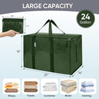 TICONN 4 Pack Extra Large Moving Bags Heavy Duty with Zippers & Carrying Handles, Durable Storage Bags Moving Boxes for Closet Organizers and Storage (4 Pack, Olive) - Image 5