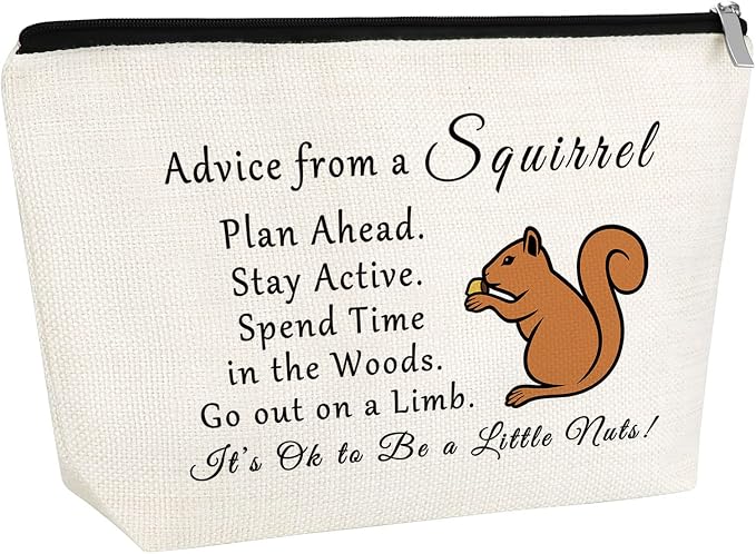 Squirrel Lover Gift for Women Squirrel Gifts for Squirrels Lovers Makeup Bag Nature Lovers for Woman Squirrels Themed Gifts Mom Gift Nature Animal Gift Travel Pouch Birthday Christmas Gift by Gfhzdmf
