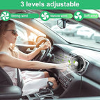 Glooglitter 2 Pcs Car Fan USB for Rear Seat Passenger Portable Headrest 360 Degree Rotatable 3 Speed 12v/ 24v Automobile Ventilation Fan with Clip for SUV Backseat, RV, Vehicles(Novelty,Silver) - Image 4